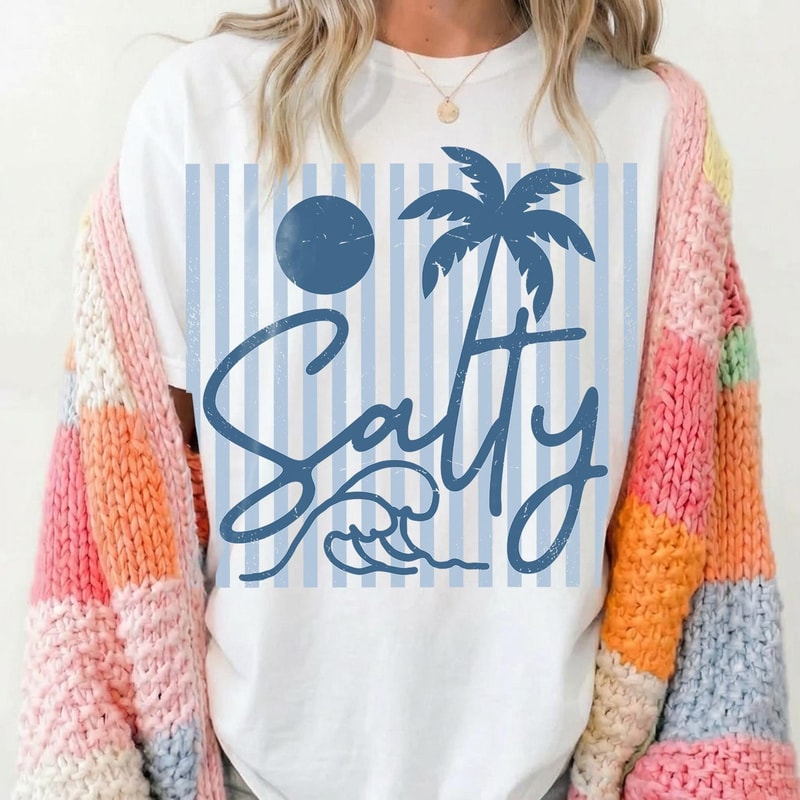 Salty Shirt Coastal Beach Vibes Graphic Tee Ocean Lover Summer Outfit 3