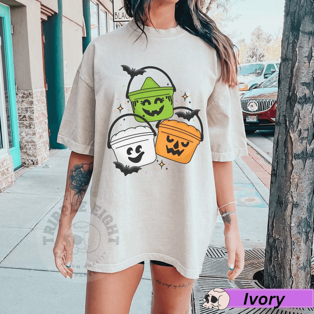 Vintage Halloween Bucket Shirt Retro 90s Boo Pails Graphic Tee Cute Spooky Season Shirt 2