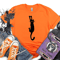 Black Cat Halloween Shirt Funny Spooky Cat Graphic Tee Cute Halloween Costume Top 0
