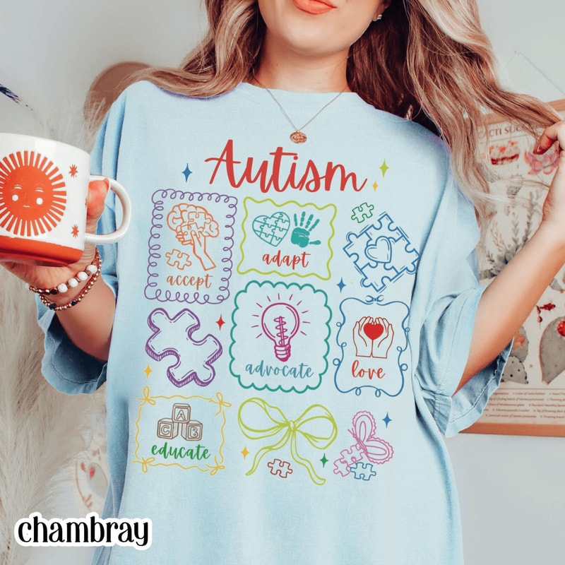 Autism Awareness Shirt Comfort Colors Tee Acceptance Advocacy SPED Teacher Gift 2