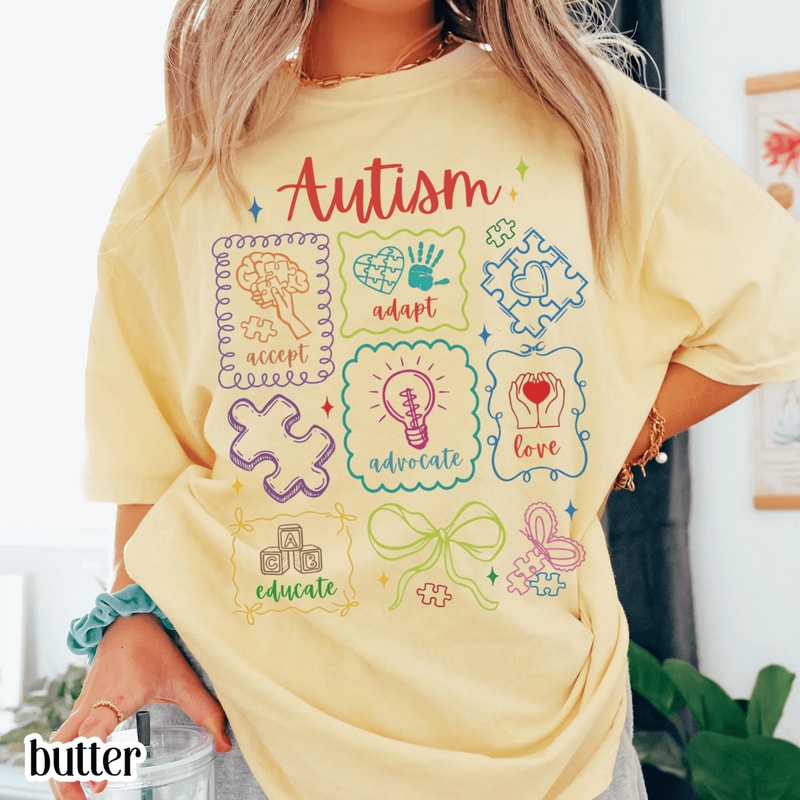 Autism Awareness Shirt Comfort Colors Tee Acceptance Advocacy SPED Teacher Gift 3