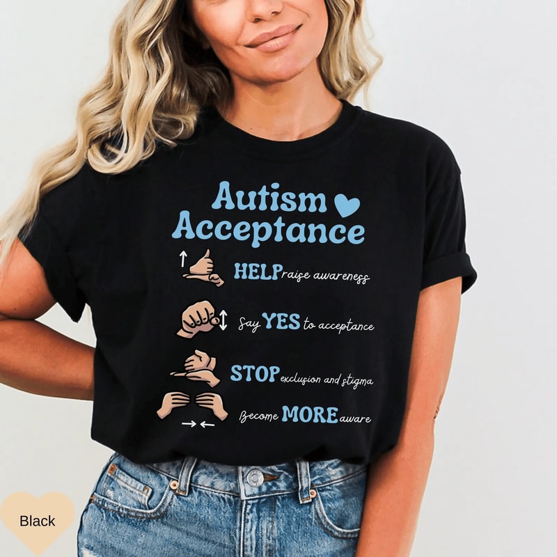 Autism Awareness Comfort Colors Shirt Acceptance Support SPED Teacher Gift Tee 3