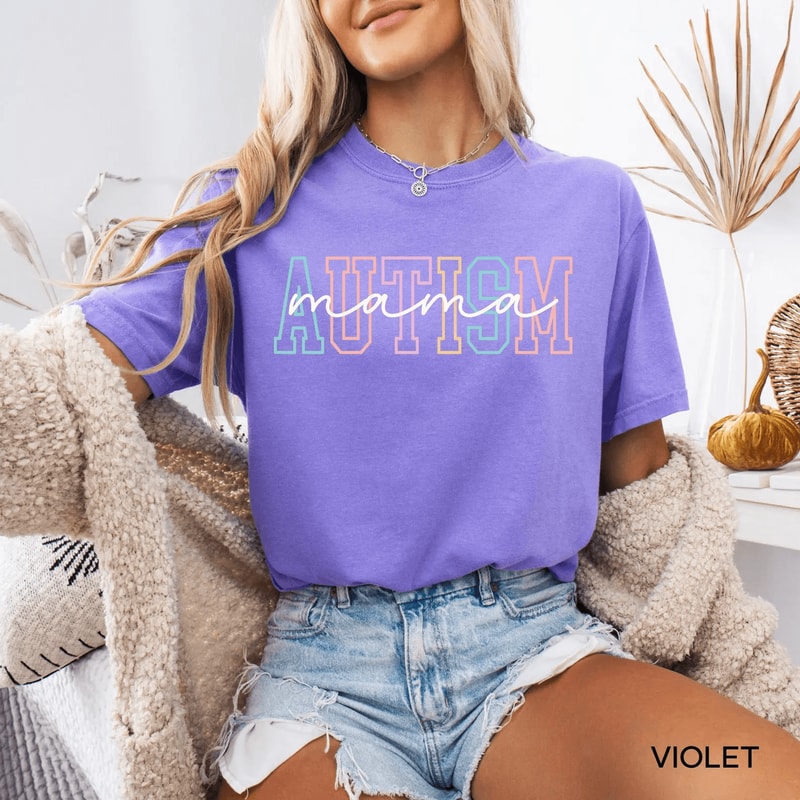 Comfort Colors Autism Mama Shirt Neurodiversity Awareness Mom Tee Gift 4
