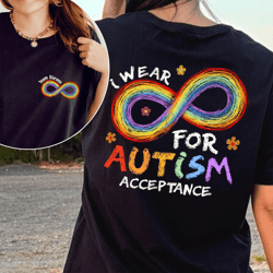 personalized rainbow infinity autism awareness shirt – custom family support comfort tee