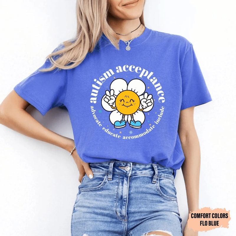 Advocate Educate Include Autism Awareness Shirt Comfort Colors Neurodiversity Tee 2