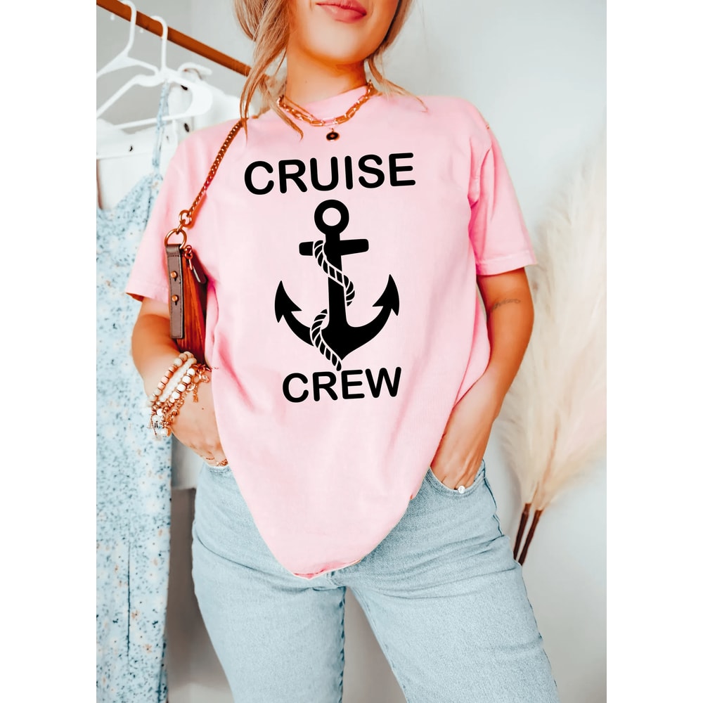 Custom Cruise Crew Shirt Personalized Anchor Family Vacation Matching Tee 2