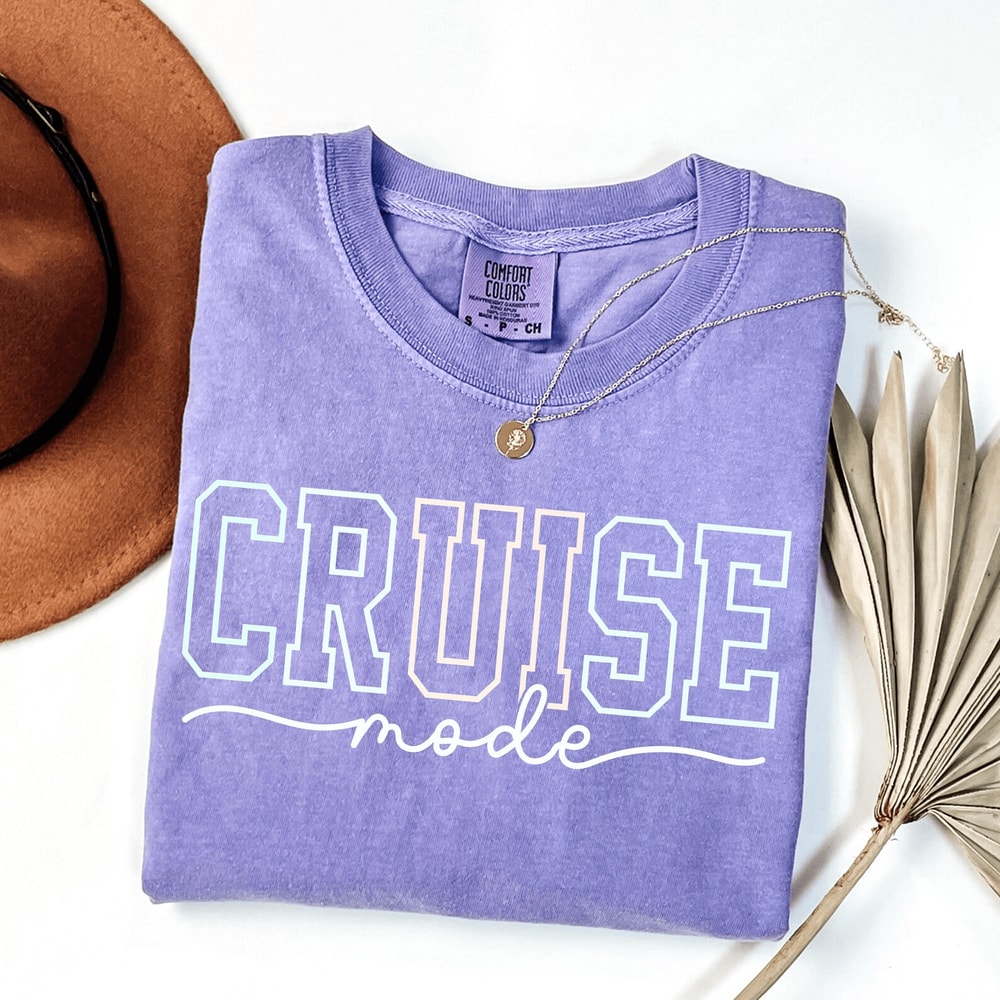 Cruise Mode Shirt Comfort Colors Family Matching Cruise Vacation Tee 1