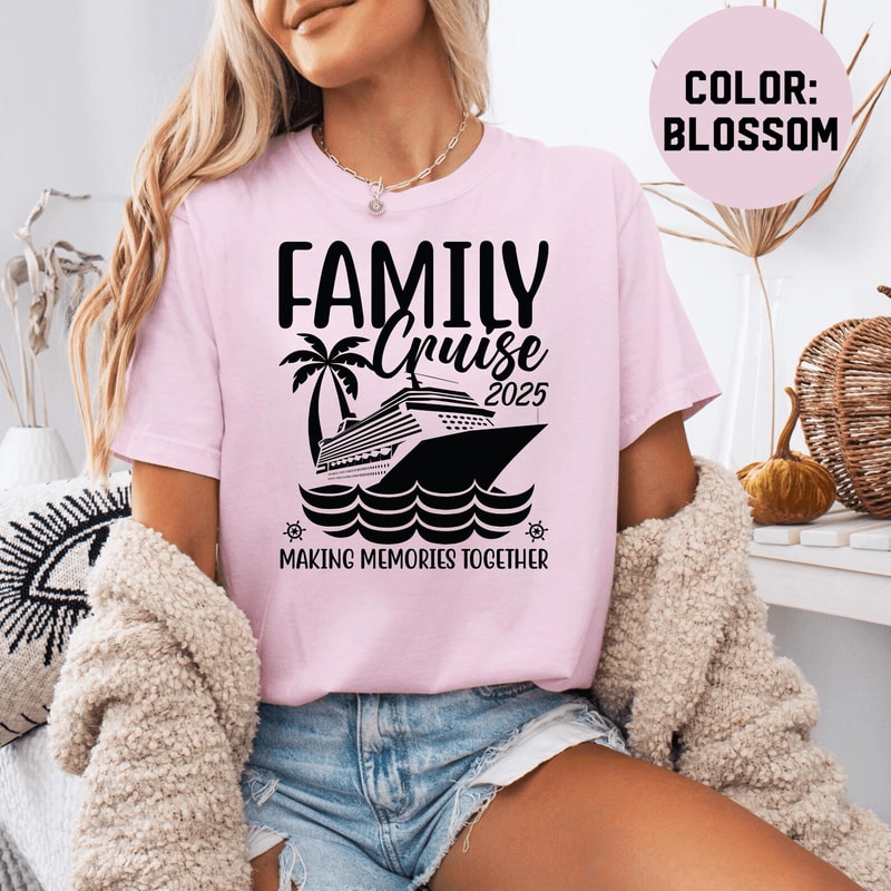 Family Cruise 2025 Shirt Comfort Colors Matching Vacation Tee Making Memories Together 4