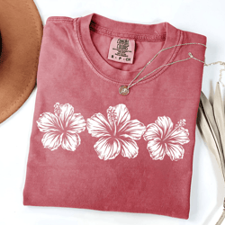 hibiscus flower comfort colors shirt – tropical beach hawaiian summer tee