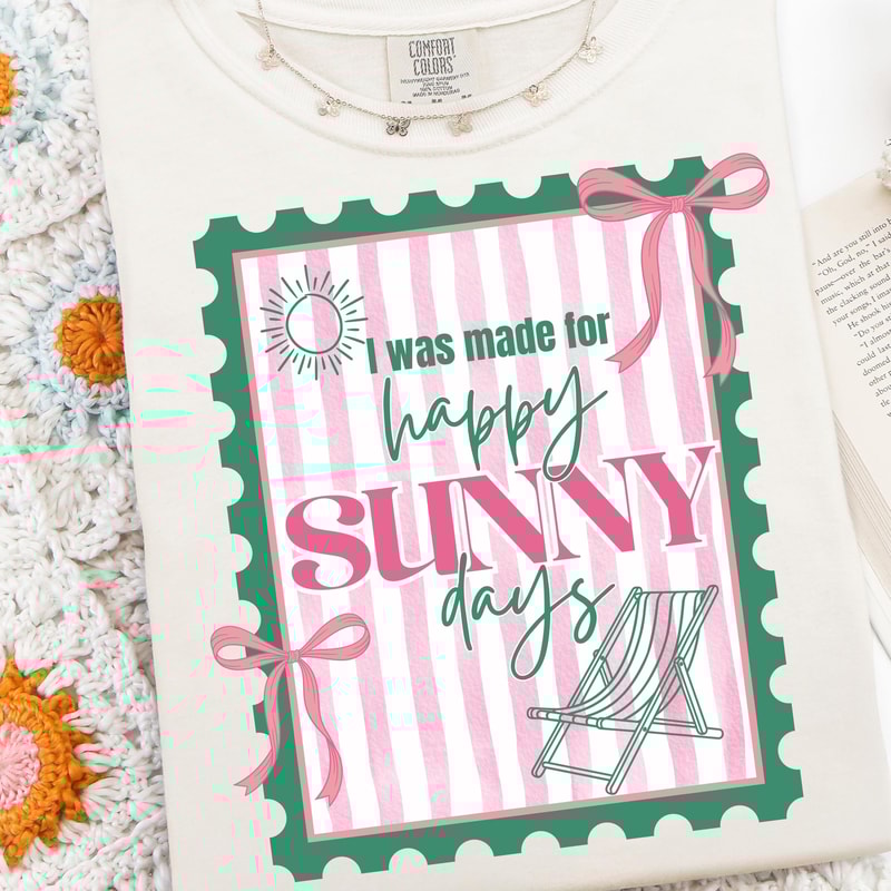 Happy Sunny Days Coquette Preppy TShirt 1