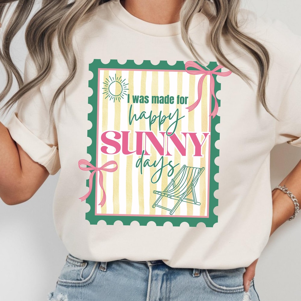 Happy Sunny Days Coquette Preppy TShirt 0