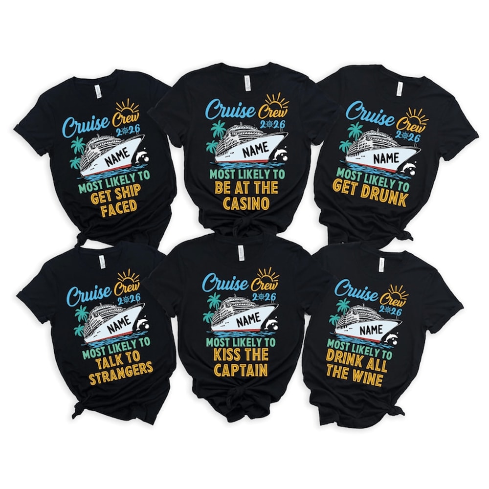 Cruise Squad Shirts Matching Funny Cruise Group Graphic Tees Vacation Set 0
