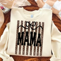 mama leopard striped preppy summer t-shirt