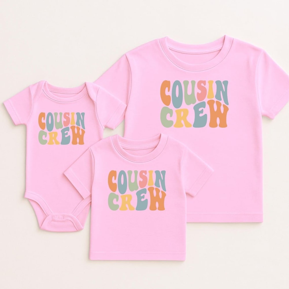 Cousin Crew Shirts Matching Family Graphic Tees Kids Baby Reunion Outfit Set 0