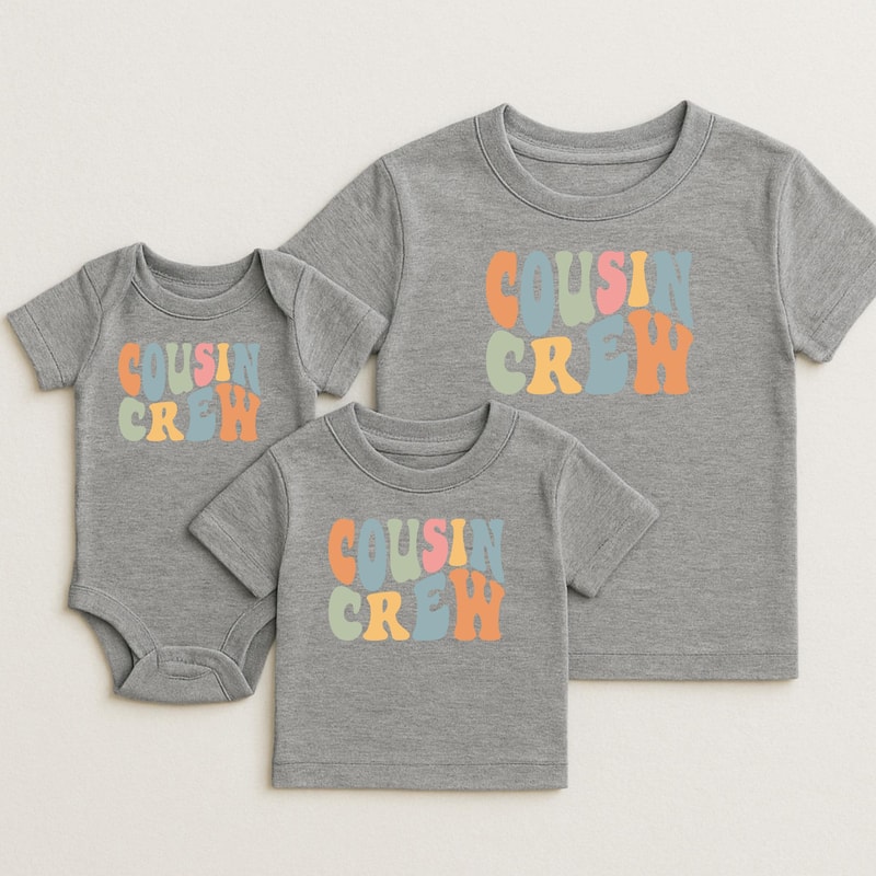 Cousin Crew Shirts Matching Family Graphic Tees Kids Baby Reunion Outfit Set 1