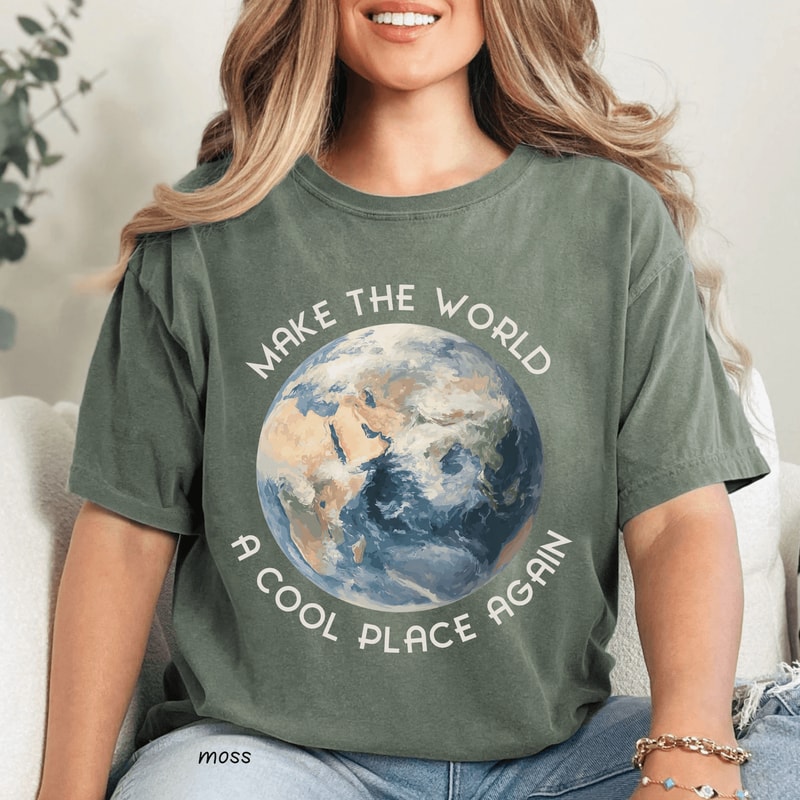 Make The World Cool Again Shirt Retro Earth Day Shirt Climate Change Graphic Tee 4