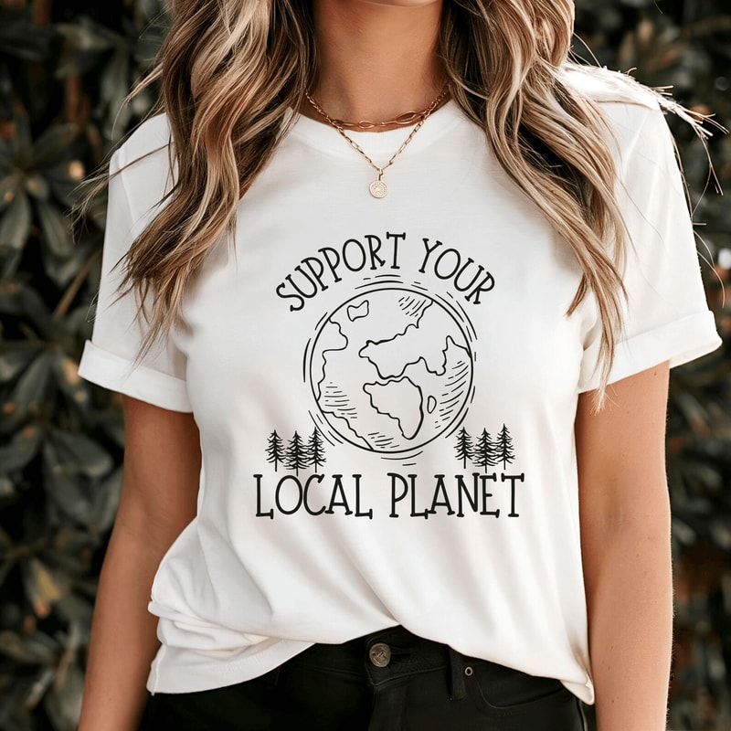 Support Your Local Planet Shirt Eco Friendly Earth Day Shirt Nature Lover Tee 2