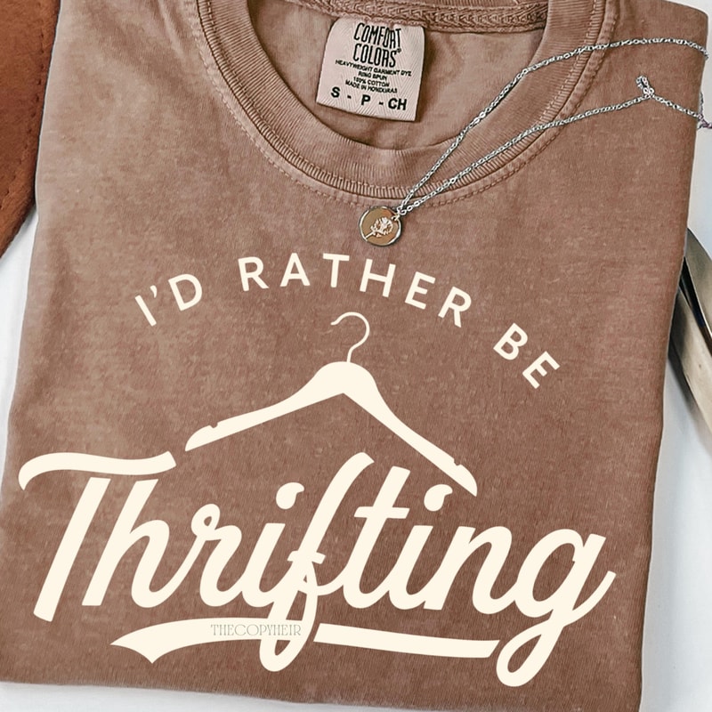 Id Rather Be Thrifting Retro TShirt 0