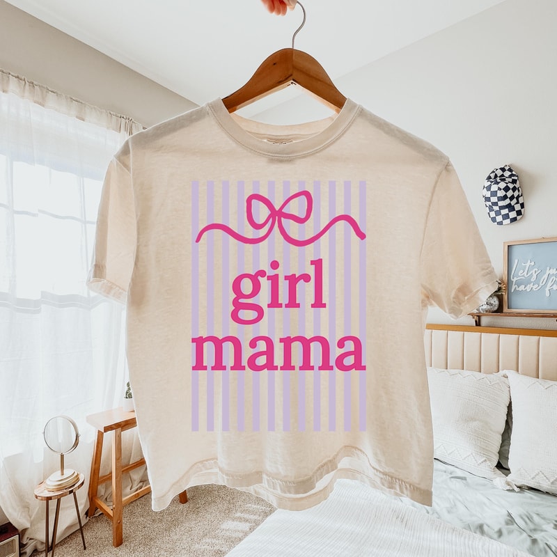 Coquette Girl Mama Preppy Striped TShirt 0