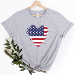 usa heart flag shirt patriotic 4th of july shirt american flag love tee