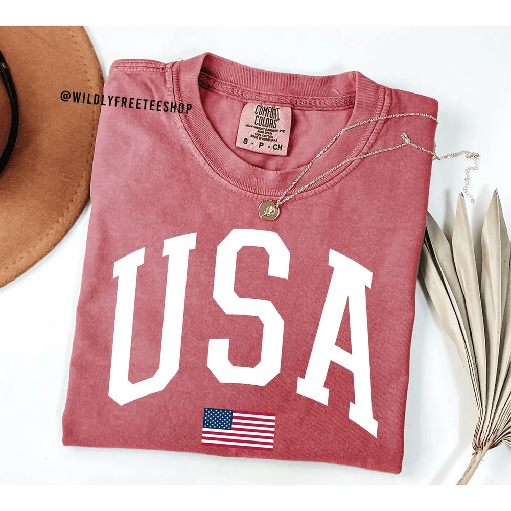 USA Flag Shirt Women Comfort Colors 4th Of July Shirt Patriotic American Flag Tee 3