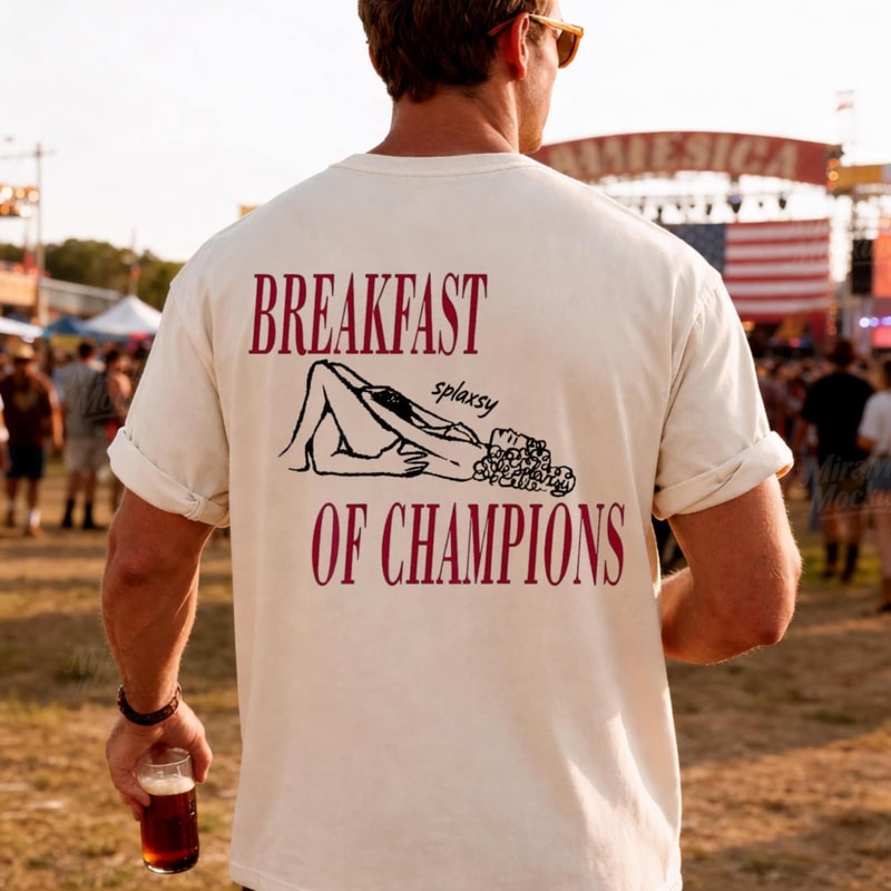 Breakfast Of Champions Shirt Funny Camping Graphic Tee Outdoor Adventure Gift 0