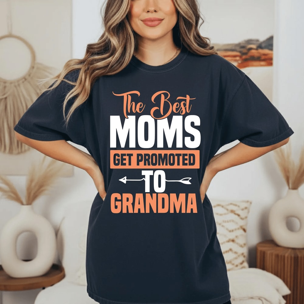 Promoted To Grandma Shirt Pregnancy Announcement Gift Tee 4