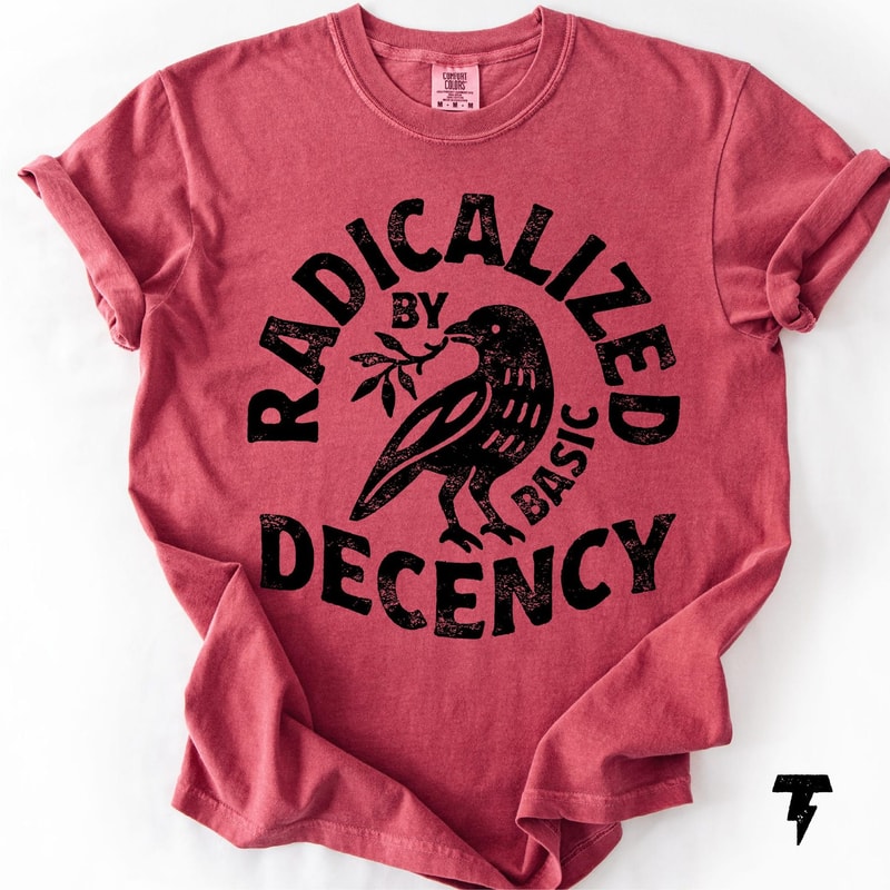 Radicalized By Basic Decency Shirt Social Justice Statement Graphic Tee Activist Outfit 0