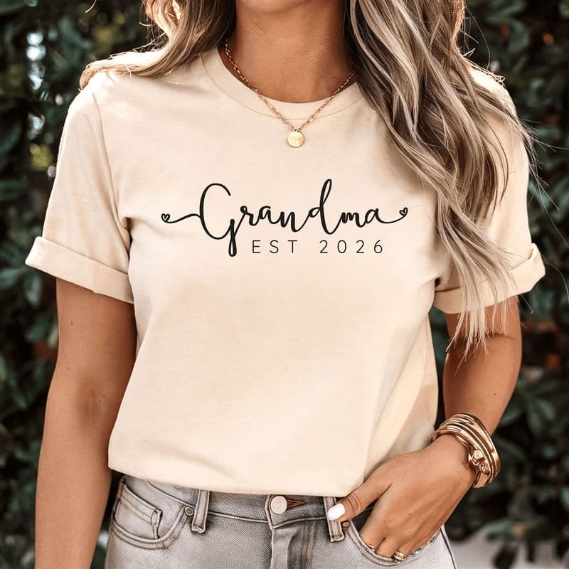 Grandma Est 2026 Shirt Custom Year Personalized Grandma Gift Tee 0
