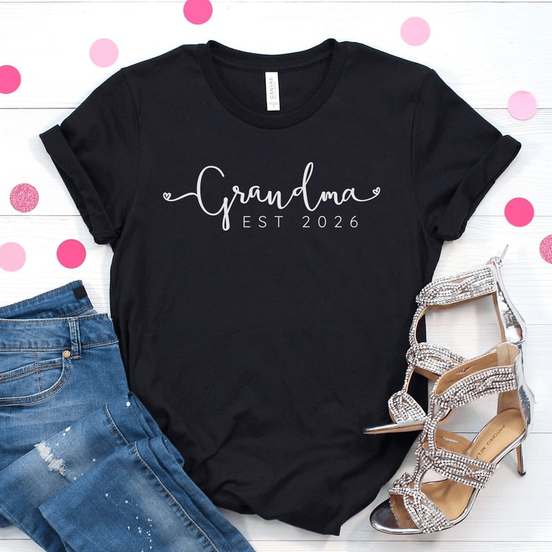 Grandma Est 2026 Shirt Custom Year Personalized Grandma Gift Tee 1