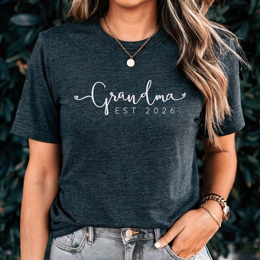 Grandma Est 2026 Shirt Custom Year Personalized Grandma Gift Tee 3