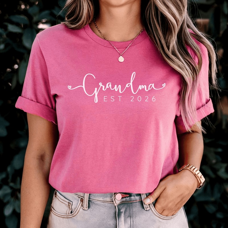 Grandma Est 2026 Shirt Custom Year Personalized Grandma Gift Tee 4