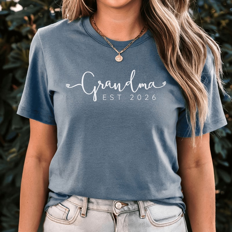Grandma Est 2026 Shirt Custom Year Personalized Grandma Gift Tee 5