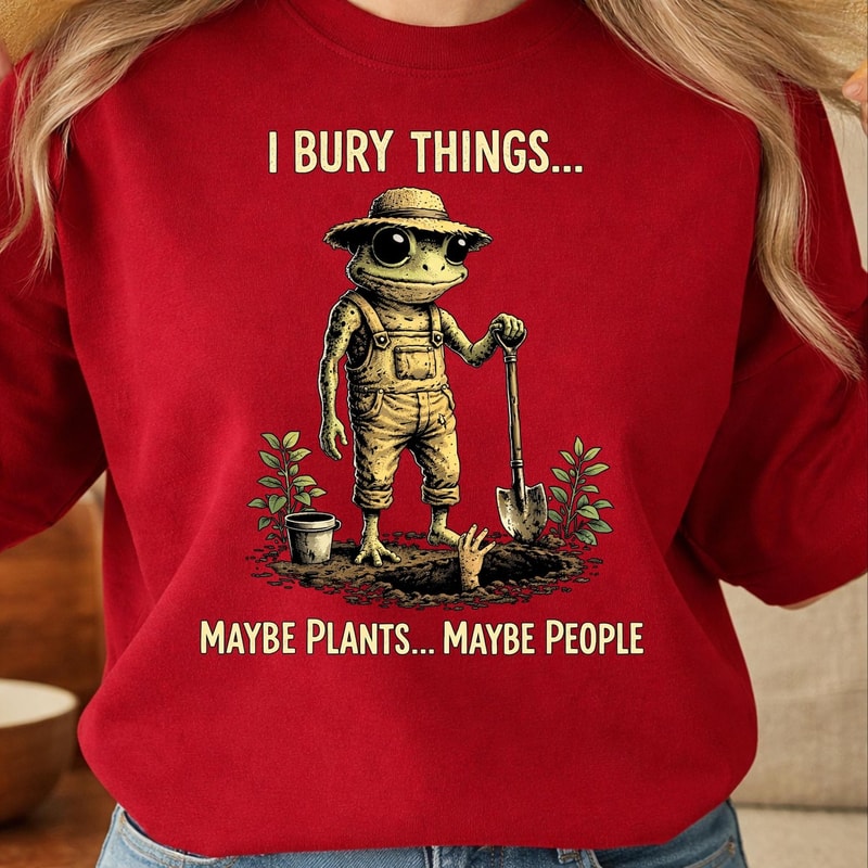 I Bury Things Shirt Funny Gardening Skeleton Graphic Tee Plant Lover Gift 2