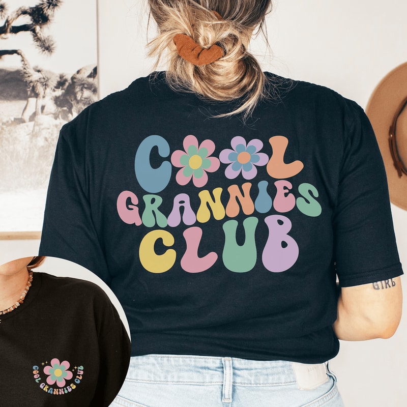 Cool Grannies Club Shirt Trendy Funny Grandma Gift Tee 0