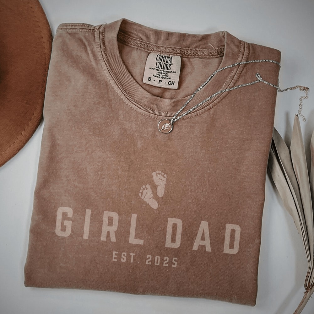 Custom Girl Dad Shirt Comfort Colors Dad Est Tee Fathers Day Gift Dad Of Girls 1