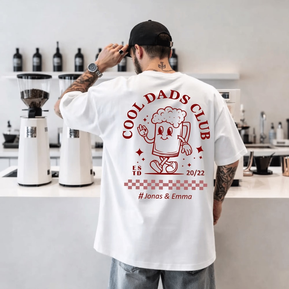 Personalized Dad Club Shirt Oversized Fathers Day Gift Custom Dad Tee 0