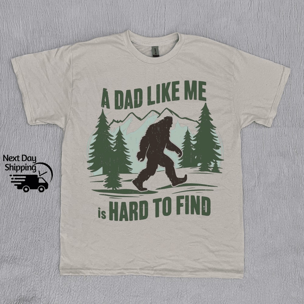 Retro Bigfoot Dad Shirt Funny Fathers Day Gift Vintage Dad Tee 0