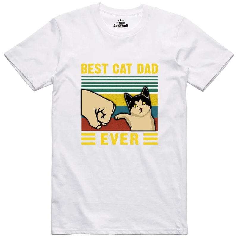 Best Cat Dad Shirt Funny Fathers Day Gift Cat Lover Dad Tee 2