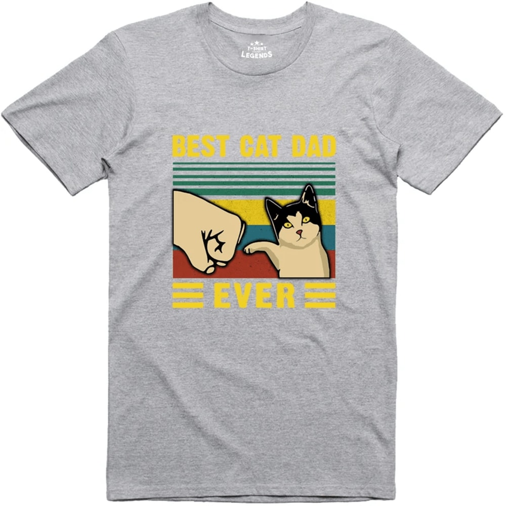 Best Cat Dad Shirt Funny Fathers Day Gift Cat Lover Dad Tee 3