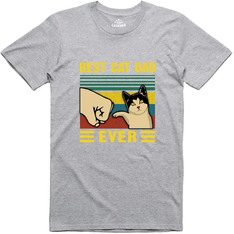 Best Cat Dad Shirt Funny Fathers Day Gift Cat Lover Dad Tee 3