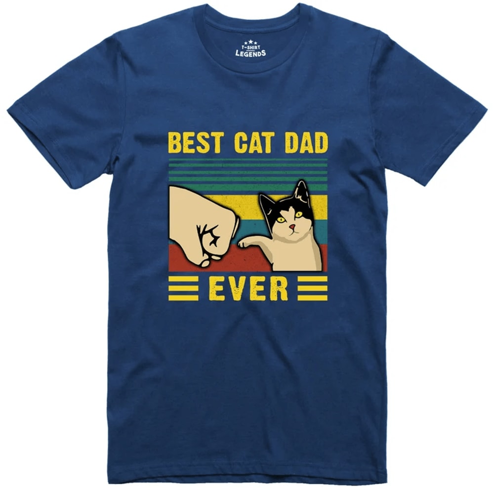 Best Cat Dad Shirt Funny Fathers Day Gift Cat Lover Dad Tee 4