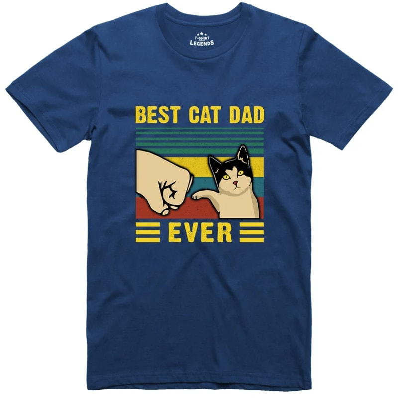 Best Cat Dad Shirt Funny Fathers Day Gift Cat Lover Dad Tee 4