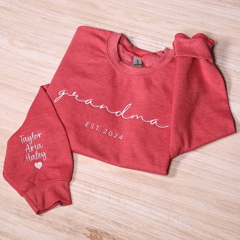 Grandma Sweatshirt Personalized Est Year Custom Grandma Shirt Cozy Gift 0