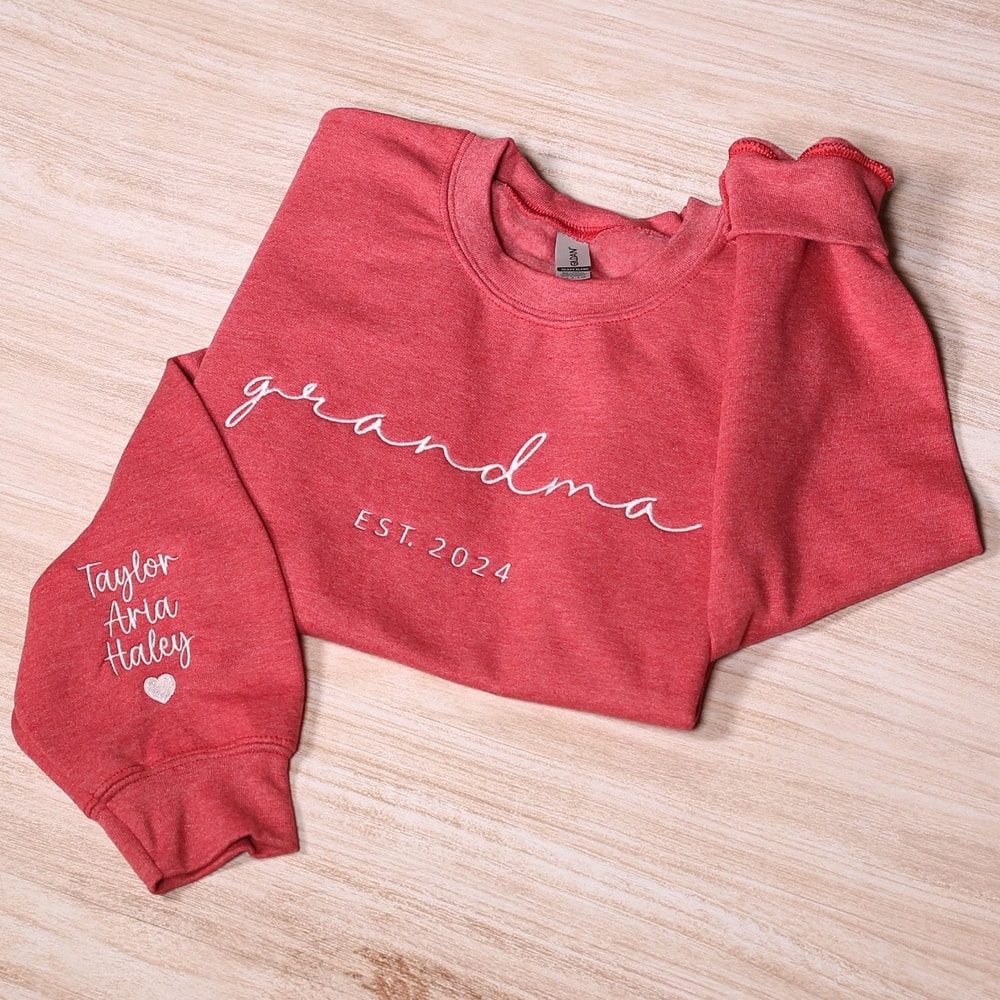 Grandma Sweatshirt Personalized Est Year Custom Grandma Shirt Cozy Gift 1