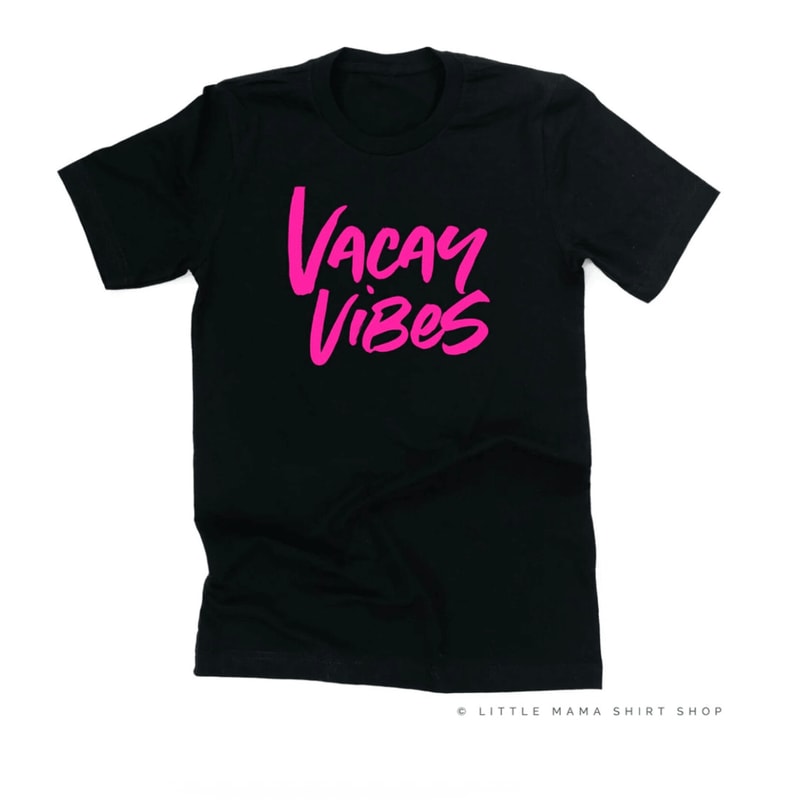 Vacay Vibes Neon Shirt Summer Vacation Graphic Tee Beach Vibes Travel Shirt 0