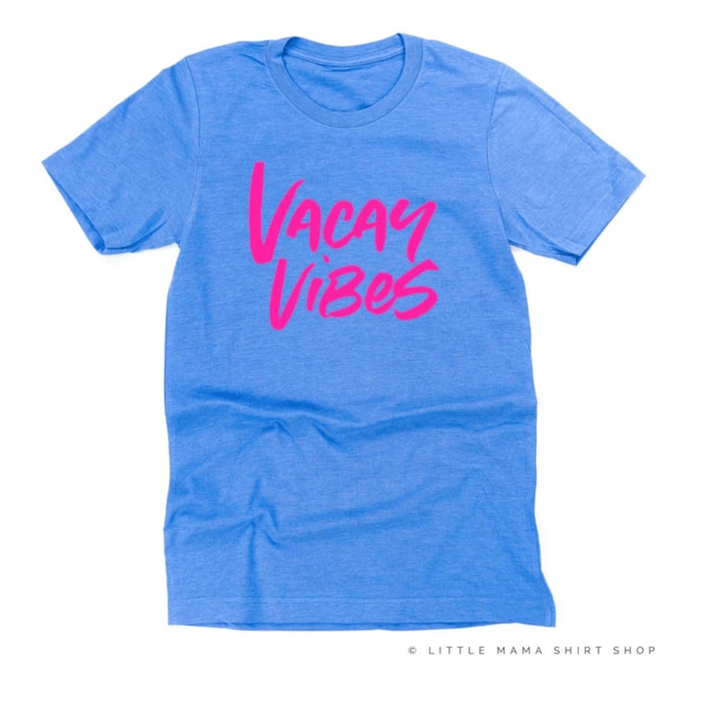 Vacay Vibes Neon Shirt Summer Vacation Graphic Tee Beach Vibes Travel Shirt 2