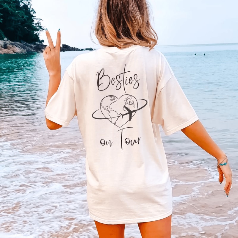 Besties On Tour Shirt Personalized Girls Trip Vacation Tee Custom Travel Shirt 0