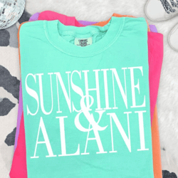 sunshine & alani shirt summer aesthetic graphic tee beach vibes trendy outfit