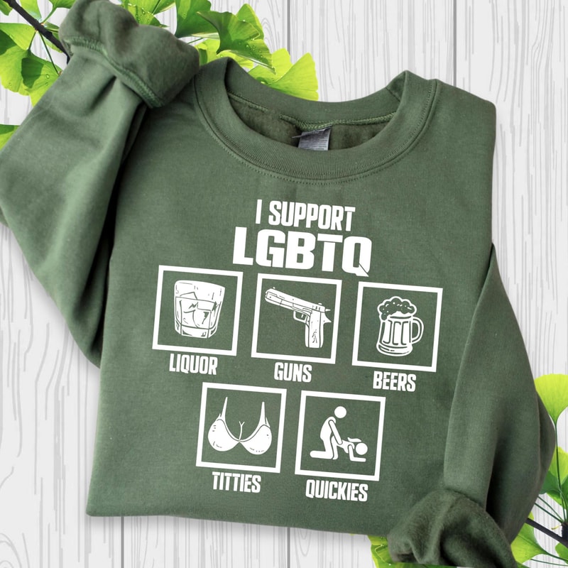 I Support LGBTQ Shirt Funny Adult Humor Graphic Tee Sarcastic Joke Outfit 3